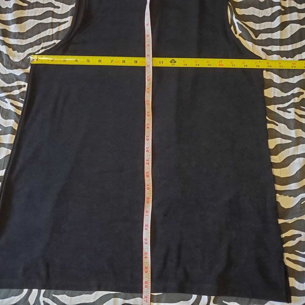 Chicos Travelers Black Slinky ribbed Tank Top Size 2 12/14 Classic Minimal casua - Picture 8 of 10